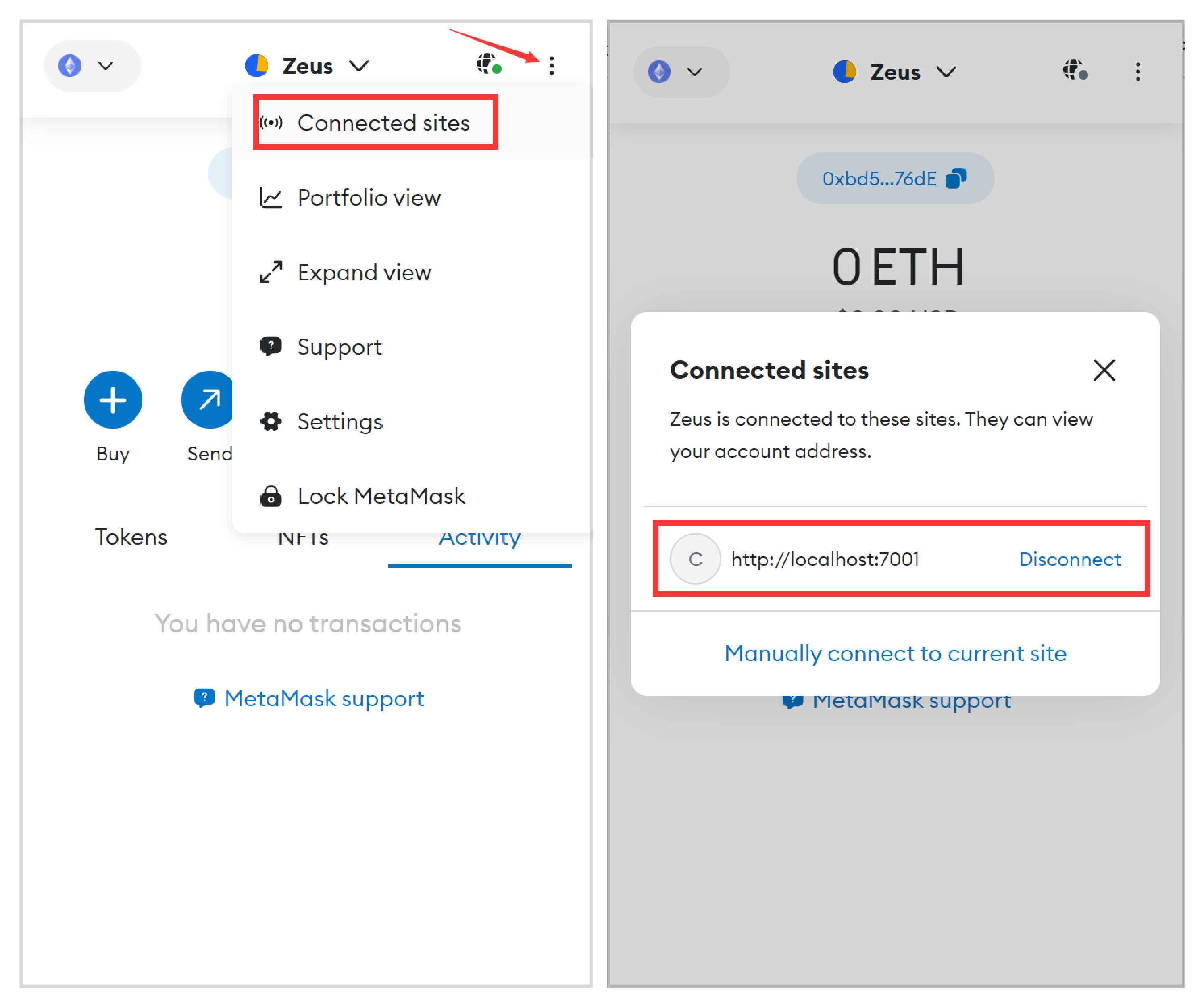 Disconnecting MetaMask